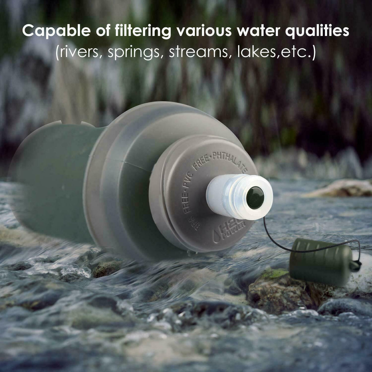 Collapsible Filtered Water Bottle — 26oz